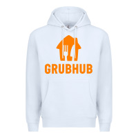 White Grubhub t-shirt Premium Hoodie - DesigneFamous