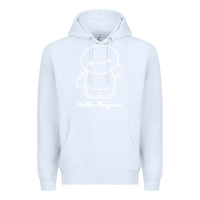 White hello baymax Premium Hoodie - DesigneFamous