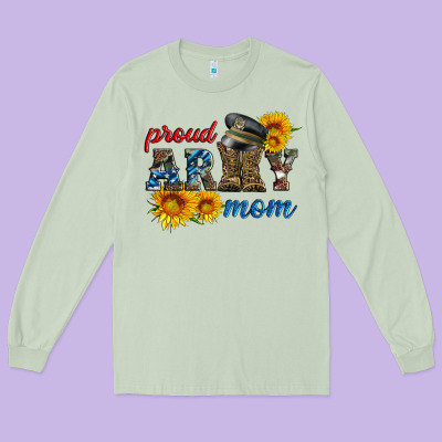 Proud Army Mom Long Sleeve Tee Designed By Artiststas