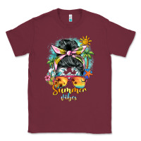 Burgundy summer vibes messy bun Classic Tee - BarkalooDesign