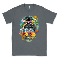 Charcoal Heather summer vibes messy bun Classic Tee - BarkalooDesign