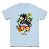 Dusty Blue summer vibes messy bun Classic Tee - BarkalooDesign