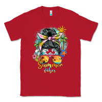 Red summer vibes messy bun Classic Tee - BarkalooDesign