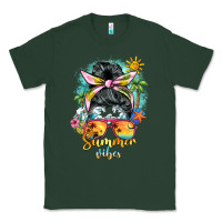 Sports Green summer vibes messy bun Classic Tee - BarkalooDesign