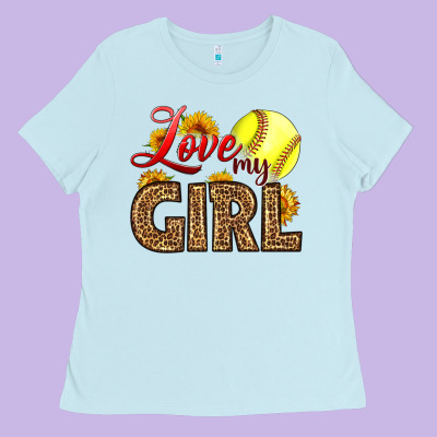 Love My Girl Softball Ladies Tee Designed By Lillyallendesigns