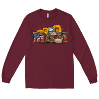Burgundy mom boots hat and sunflower Long Sleeve Tee - Artiststas