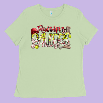 Raising Ballers Ladies Tee Designed By Racoondesign