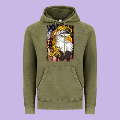 American Mullet   Eagle Vintage Hoodie Designed By Barkaloodesign