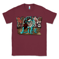 Burgundy Mom life skull Mother's Day Classic Tee - FaDigitalArtStudio