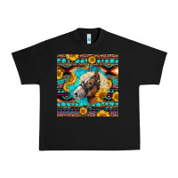 Black Haflinger Horse Aztec Urban Heavy Tee - LillyAllenDesigns