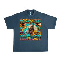 Midnight Navy Haflinger Horse Aztec Urban Heavy Tee - LillyAllenDesigns