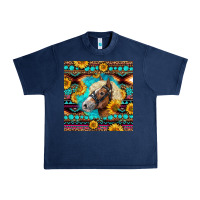 Navy Haflinger Horse Aztec Urban Heavy Tee - LillyAllenDesigns