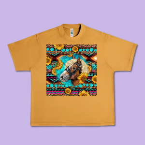 Haflinger Horse Aztec Urban Heavy Tee Designed By Lillyallendesigns