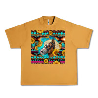 Peanut Butter Haflinger Horse Aztec Urban Heavy Tee - LillyAllenDesigns