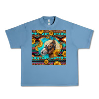 Pebble Blue Haflinger Horse Aztec Urban Heavy Tee - LillyAllenDesigns