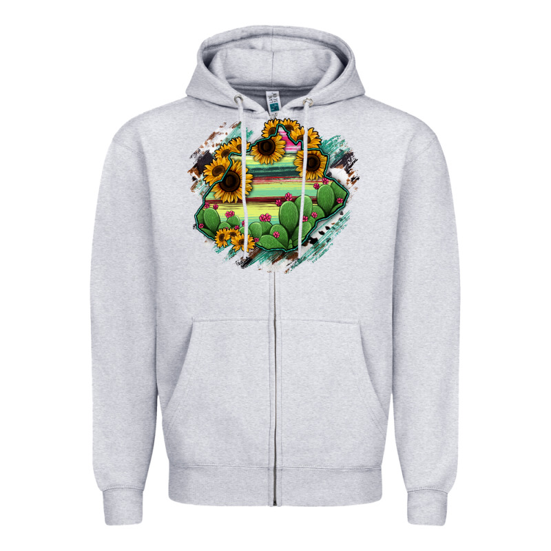 Aguascalientes State Of Mexico Map Zipper Hoodie by RanaPortraitStore | Teevron