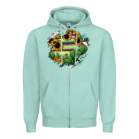 Seafoam Aguascalientes State Of Mexico Map Zipper Hoodie - RanaPortraitStore