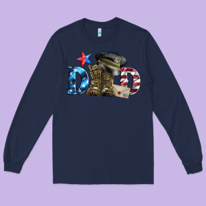 Dad Military Boots And Hat Long Sleeve Tee Designed By Artiststas