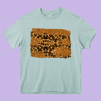 Leopard Glitter Background Heavy Core Tee Designed By Ranaportraitstore