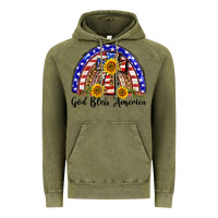 Vintage Olive god bless america  rainbow Vintage Hoodie - BarkalooDesign