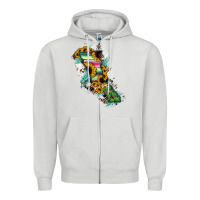 Dove Grey Baja California State Of Mexico Map Zipper Hoodie - RanaPortraitStore