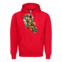Red Baja California State Of Mexico Map Zipper Hoodie - RanaPortraitStore