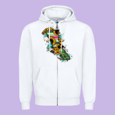 Baja California State Of Mexico Map Zipper Hoodie Designed By Ranaportraitstore