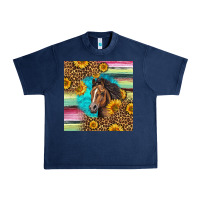 Navy quarter horse aztec pattern Urban Heavy Tee - LillyAllenDesigns