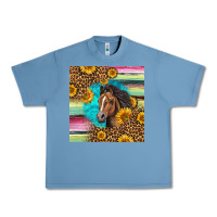 Pebble Blue quarter horse aztec pattern Urban Heavy Tee - LillyAllenDesigns