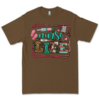 Cacao Nurse life leopard frame Premium Tee - LillyAllenDesigns
