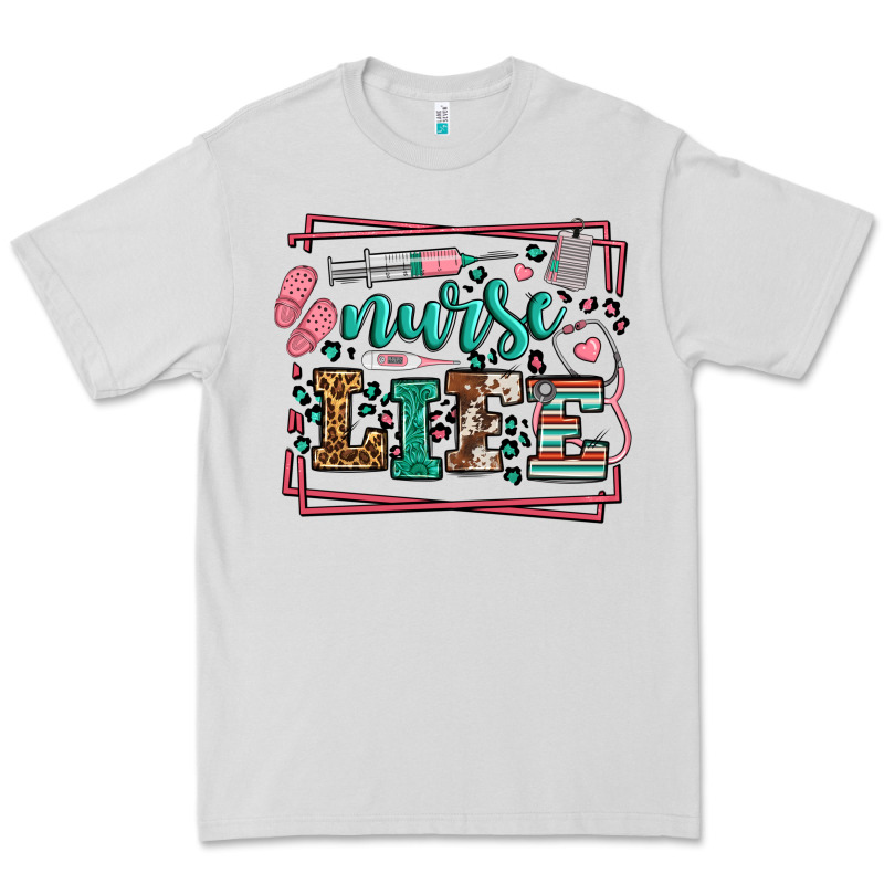 Nurse Life Leopard Frame Premium Tee by LillyAllenDesigns | Teevron