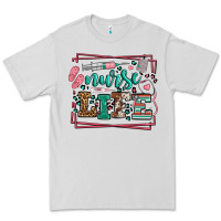 Dove Grey Nurse life leopard frame Premium Tee - LillyAllenDesigns