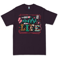 Plum Nurse life leopard frame Premium Tee - LillyAllenDesigns