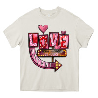 Cream Valentines Day Love Vacant Heavy Core Tee - FaDigitalArtStudio