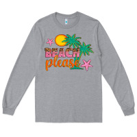 Heather Grey beach please Long Sleeve Tee - Artiststas