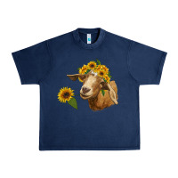 Goat With Sunflower Urban Heavy Tee | Teevron
