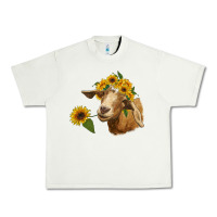 Pistachio goat with sunflower Urban Heavy Tee - RanaPortraitStore