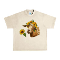Sandshell goat with sunflower Urban Heavy Tee - RanaPortraitStore