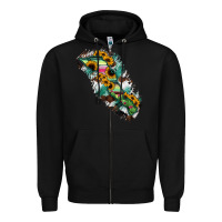 Black Baja California Sur State Of Mexico Map Zipper Hoodie - RanaPortraitStore