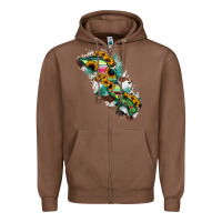 Chestnut Baja California Sur State Of Mexico Map Zipper Hoodie - RanaPortraitStore