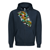 Navy Baja California Sur State Of Mexico Map Zipper Hoodie - RanaPortraitStore