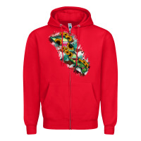 Red Baja California Sur State Of Mexico Map Zipper Hoodie - RanaPortraitStore