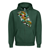 Sports Green Baja California Sur State Of Mexico Map Zipper Hoodie - RanaPortraitStore