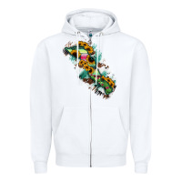 White Baja California Sur State Of Mexico Map Zipper Hoodie - RanaPortraitStore