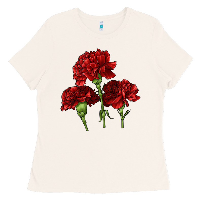 Scarlet Red Carnation Illustrations Ladies Tee by LillyAllenDesigns | Teevron