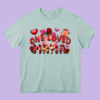 One Loved Mama Heavy Core Tee Designed By Fadigitalartstudio