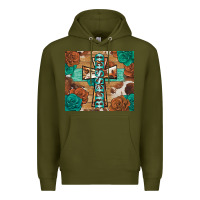 Army Green blessed cross Premium Hoodie - BarkalooDesign