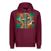 Burgundy blessed cross Premium Hoodie - BarkalooDesign