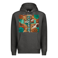 Charcoal Heather blessed cross Premium Hoodie - BarkalooDesign