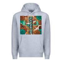 Heather Grey blessed cross Premium Hoodie - BarkalooDesign
